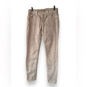 True Religion size 29 straight leg jeans, blush Snake Skin print, made in USA.